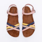 Bunte Damensandalen aus Leder - Ansicht