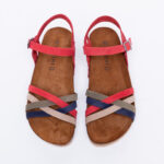Bunte Damensandalen aus Leder - Ansicht