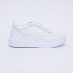 Bequeme weiße Ledersneaker für Damen - Ansicht