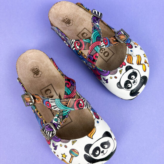 Damen bunte Freizeitclogs mit Fußbett