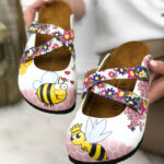 Damen bunte Freizeitclogs mit Fußbett - Ansicht