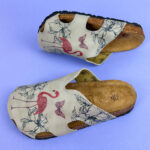 Damen bunte Freizeitclogs mit Fußbett - Detail