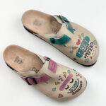 Damen bunte Freizeitclogs mit Fußbett - Ansicht