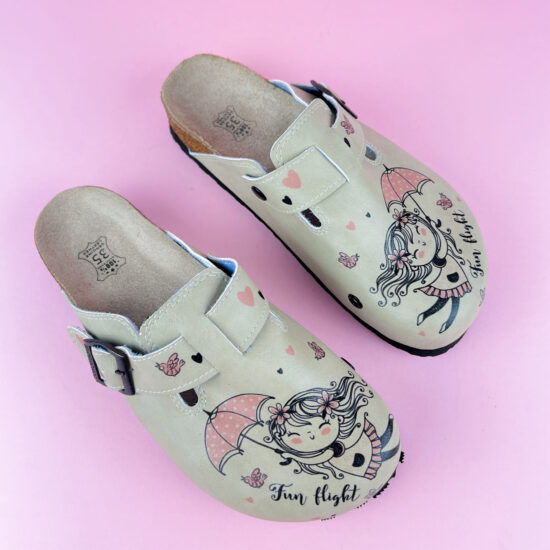 Damen bunte Freizeitclogs mit Fußbett