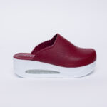 Rote Damen-Soft Clogs aus Leder - Ansicht