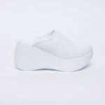 Weiße Damen-Soft Clogs aus Leder - Ansicht