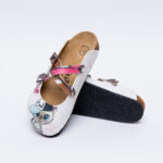 Damen bunte Freizeitclogs mit Fußbett - Detail