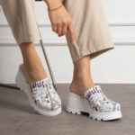 Bequeme Lederclogs mit Plateau für Damen
