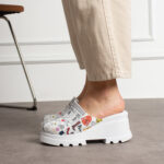 Bequeme Lederclogs mit Plateau für Damen