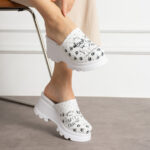 Bequeme Lederclogs mit Plateau für Damen