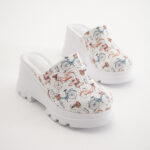Bequeme Lederclogs mit Plateau für Damen