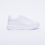 Bequeme weiße Ledersneaker für Damen