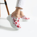 Moderne Damen‑Clogs aus echtem Leder mit hohem Plateau