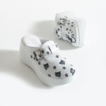 Moderne Damen‑Clogs aus echtem Leder mit hohem Plateau