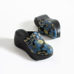 Moderne Damen‑Clogs aus echtem Leder mit hohem Plateau