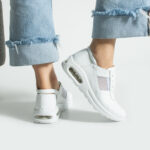 Bequeme weiße Ledersneaker für Damen