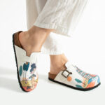 Bunte Damen-Clogs mit Fußbett