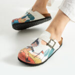 Bunte Damen-Clogs mit Fußbett