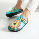 Bunte Damen-Clogs mit Fußbett