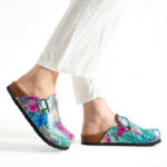 Bunte Damen-Clogs mit Fußbett