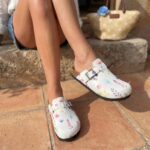 Bunte Damen-Clogs mit Fußbett
