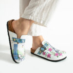 Bunte Damen-Clogs mit Fußbett