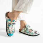 Bunte Damen-Clogs mit Fußbett