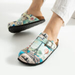 Bunte Damen-Clogs mit Fußbett