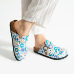 Bunte Damen-Clogs mit Fußbett
