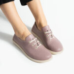 Bequeme Damenschuhe aus Leder in zartem Rosaton mit Memory Foam