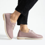 Bequeme Damenschuhe aus Leder in zartem Rosaton mit Memory Foam - Естествена кожа