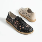 Bequeme Damenschuhe aus Leder mit Memory Foam in zwei Farben - Seitenansicht