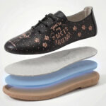 Bequeme Damenschuhe aus Leder mit Memory Foam in zwei Farben - Draufsicht