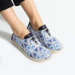 Bequeme Damenschuhe aus Leder mit Memory Foam – in Weiß und Blau