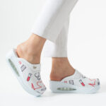 Damen Lederclogs für Pflegeberufe mit Plateausohle – Muster Pulse — 2