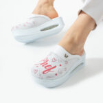 Damen Lederclogs für den Berufsalltag mit Plateausohle – Muster Chef — 4