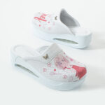 Damen Lederclogs für den Berufsalltag mit Plateausohle – Muster Chef — 5
