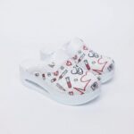 Damen Lederclogs für Pflegeberufe mit Plateausohle – Muster Pulse — 6