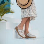 Clogs Schuhe für Damen aus weißem Leder - Бял