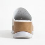 Clogs Schuhe für Damen aus weißem Leder - Draufsicht