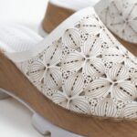 Clogs Schuhe für Damen aus weißem Leder