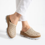 Damen Imara Flora Beige от Естествена кожа