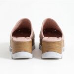 Clogs Schuhe für Damen aus rosafarbenem Leder - Draufsicht