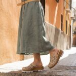 Clogs Schuhe für Damen aus beigem Leder