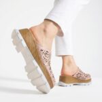 Clogs Schuhe für Damen aus rosafarbenem Leder - Естествена кожа