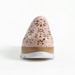 Clogs Schuhe für Damen aus rosafarbenem Leder - Draufsicht