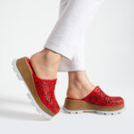 Damen Imara Flora Red от Естествена кожа