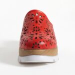 Clogs Schuhe für Damen aus rotem Leder