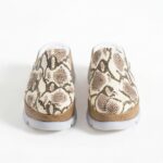 Damen Clogs aus Leder mit Schlangenprint - Draufsicht