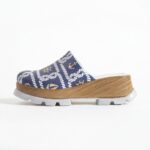 Clogs Schuhe für Damen aus blauem Leder - Draufsicht